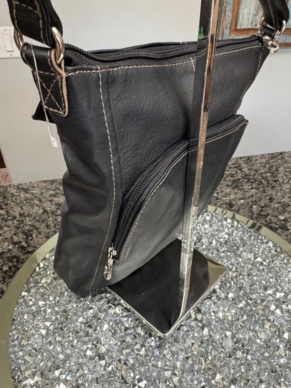 Relic Black Crossbody Messenger Bag with Silver Accents NWOT